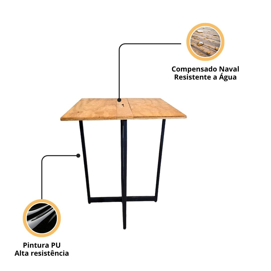 Mesa Dobravel Estilo Industrial Raar