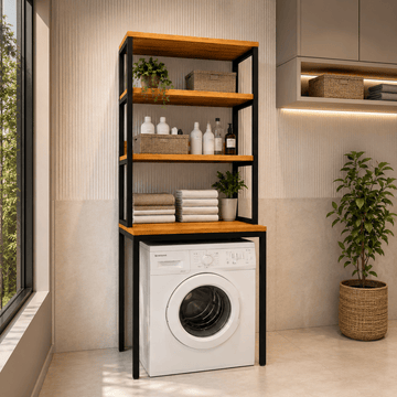 Armário Estilo Industrial para Máquina de Lavar Versa