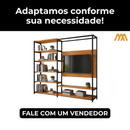 Estante Rack para TV com Painel e Nichos Estilo Industrial Dubai