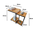 Mesa de Canto Dupla Estilo Industrial Capreze